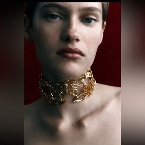 Zara Butterfly Gold Necklace, Choker Necklace